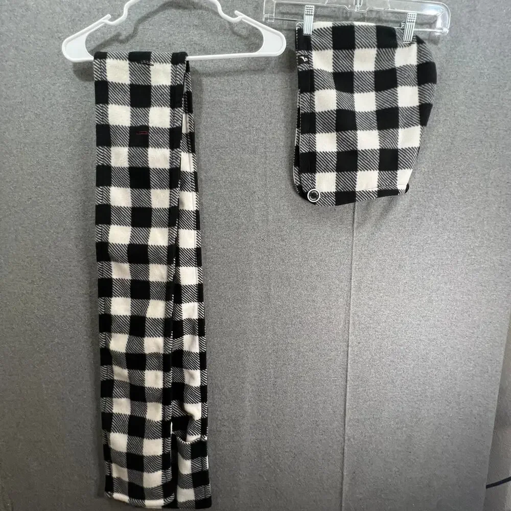 Scoodie Black and White Plaid Women's Scarves & Hood